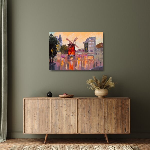 Skleněný obraz - Moulin rouge, Paříž, Francie (70x50 cm)