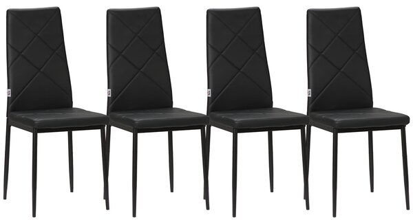 Sweiko, sada 4 židlí, jídelní židle, kuchyňské židle, moderní design, rozměry 41 cm x 50 cm x 97 cm, barva: černá