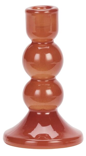 Skleněný svícen Red 15 cm