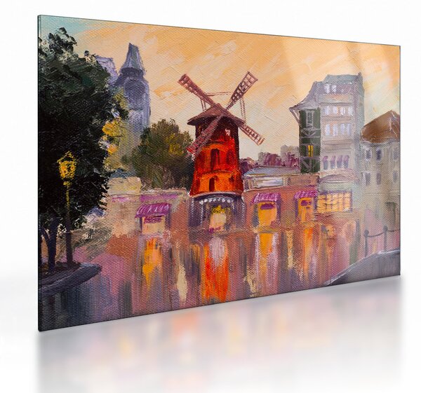 Skleněný obraz - Moulin rouge, Paříž, Francie (70x50 cm)
