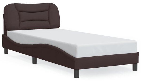 Rám postele s LED bez matrace Hvar tmavě hnědý 80 x 200 cm textil 3213665