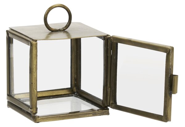 Skleněná mini krabička Clear/Antique Brass