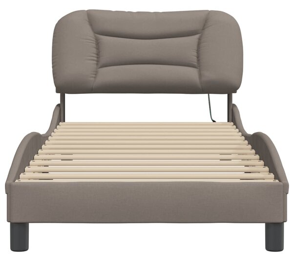Rám postele s LED bez matrace Hvar Taupe 90x190 cm Látka 3213673