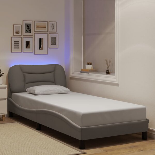 Rám postele s LED bez matrace Hvar Taupe 90x190 cm Látka 3213673