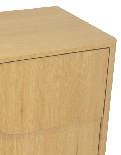 Servírovací stolek s 3 dvířky, zaoblené tvary, Imitace dřeva, šířka 150 cm - OCTAVE