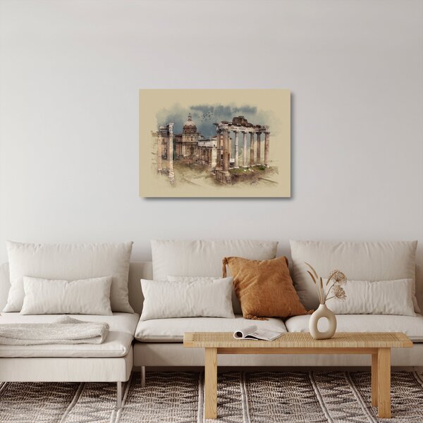 Skleněný obraz - Forum Romanum, Řím, Itálie (70x50 cm)