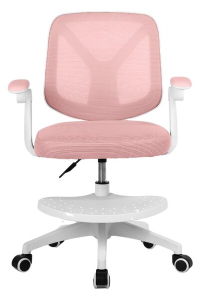 Dětská otočná židle Neoseat JUNI 010 s podnoží — látka, růžová