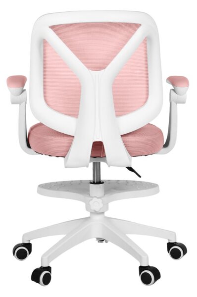 Dětská otočná židle Neoseat JUNI 010 s podnoží — látka, růžová