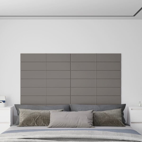 Nástěnné panely 12 ks světle šedé 90 x 15 cm textil 1,62 m²