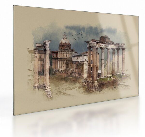 Skleněný obraz - Forum Romanum, Řím, Itálie (70x50 cm)