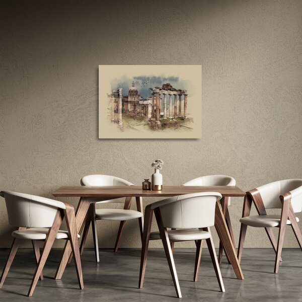 Skleněný obraz - Forum Romanum, Řím, Itálie (70x50 cm)