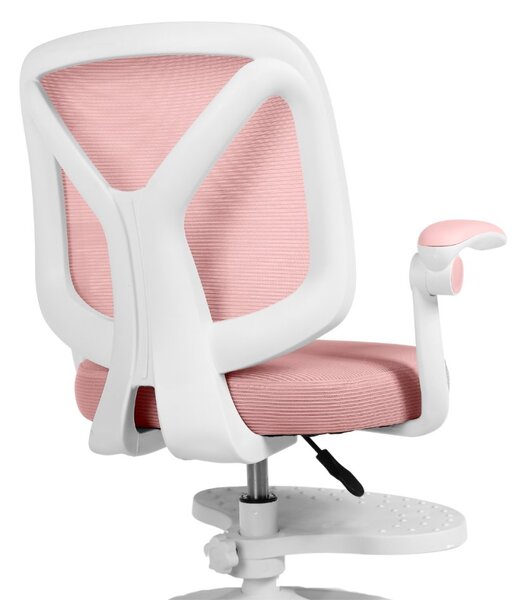 Dětská otočná židle Neoseat JUNI 010 s podnoží — látka, růžová