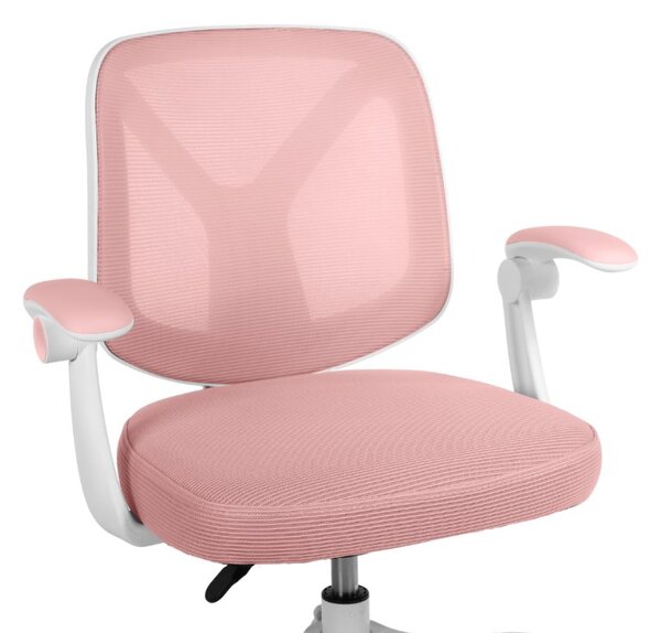 Dětská otočná židle Neoseat JUNI 010 s podnoží — látka, růžová