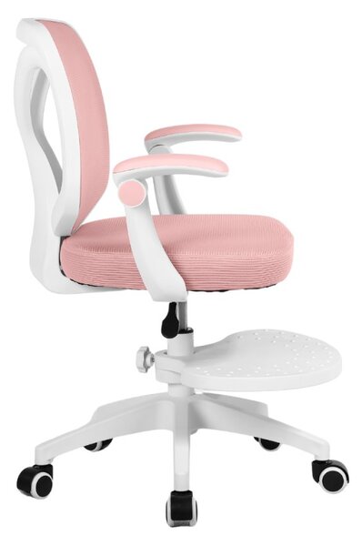 Dětská otočná židle Neoseat JUNI 010 s podnoží — látka, růžová