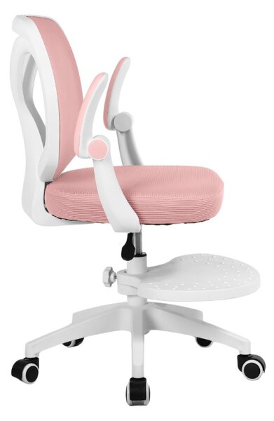 Dětská otočná židle Neoseat JUNI 010 s podnoží — látka, růžová