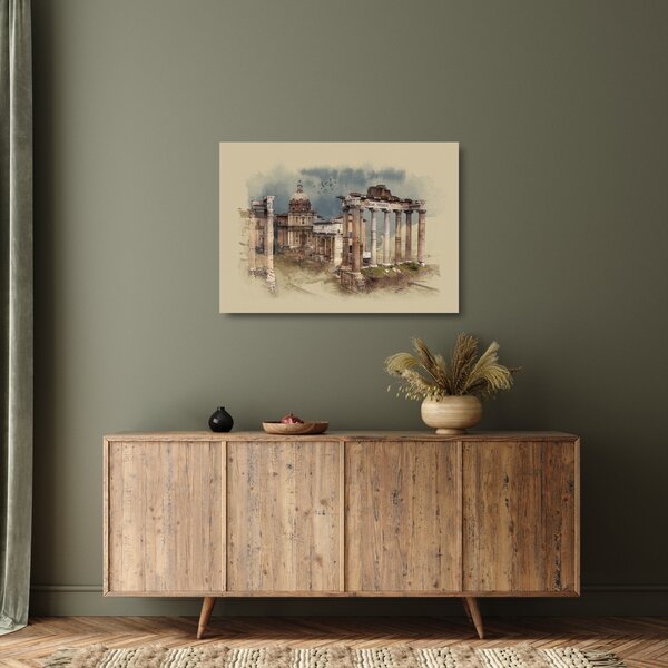 Skleněný obraz - Forum Romanum, Řím, Itálie (70x50 cm)