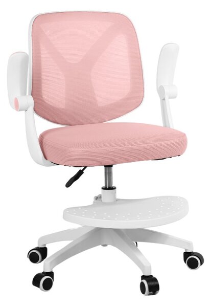 Dětská otočná židle Neoseat JUNI 010 s podnoží — látka, růžová