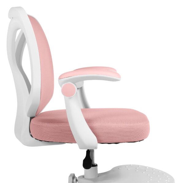 Dětská otočná židle Neoseat JUNI 010 s podnoží — látka, růžová