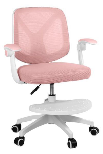 Dětská otočná židle Neoseat JUNI 010 s podnoží — látka, růžová