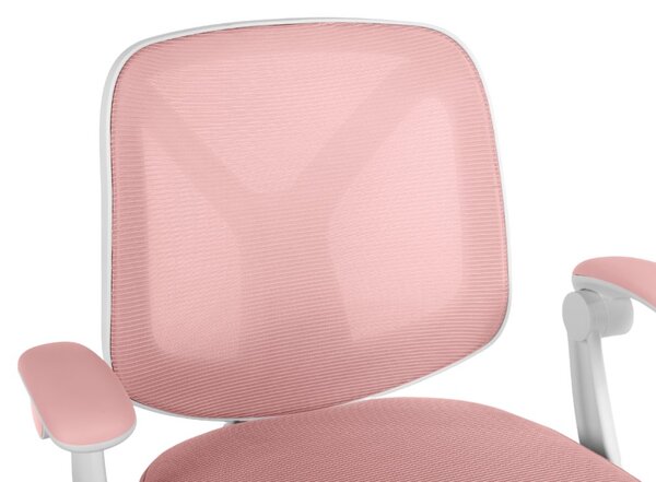 Dětská otočná židle Neoseat JUNI 010 s podnoží — látka, růžová