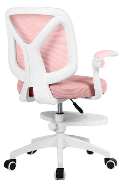 Dětská otočná židle Neoseat JUNI 010 s podnoží — látka, růžová