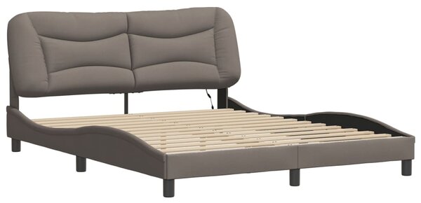 Rám postele s LED bez matrace Hvar Taupe 160x200 cm Látka 3213715