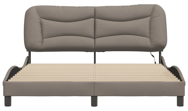 Rám postele s LED bez matrace Hvar Taupe 160x200 cm Látka 3213715