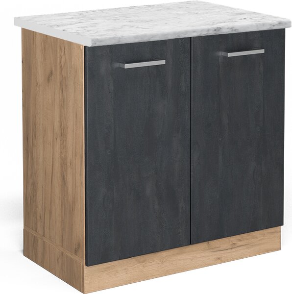 Skříňka pod dřez Vicco R-Line Černý beton 80 cm PD Mramor, Model 47522