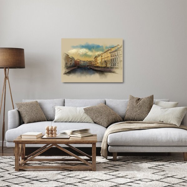 Skleněný obraz - Řeka Moyka, Petrohrad, Rusko (70x50 cm)