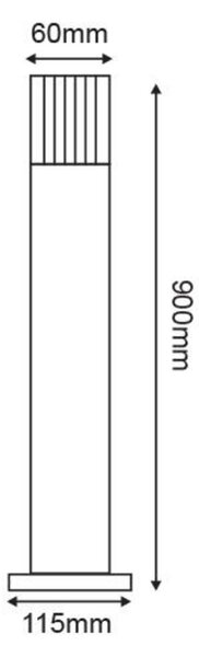 ACA Lighting venkovní stojací svítidlo 90cm čirá 2W LED 3000K 230V šedá HA5504T900