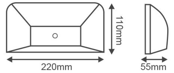 ACA Lighting venkovní LED nástěnné svítidlo se senzorem max 6m šedá 230V IP65 6W 3.000K 350lm SLIM22PIR