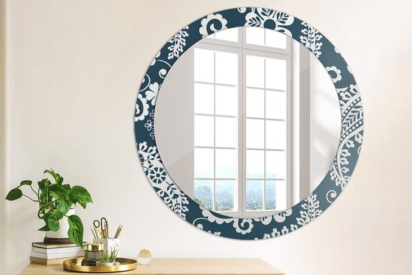 Zrcadlo - Zrcadlo na stěnu zrcadlo ložnice - make-up zrcadlo - paisley kompozice - Ø80cm