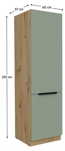 Kondela Potravinová skříň Arsany 60 DK-210 2F - aquamarine / dub artisan