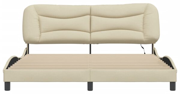 Rám postele s LED bez matrace Hvar Cream 180x200 cm Látka 3213723