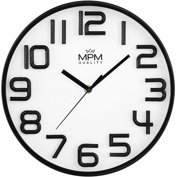 Designové plastové hodiny bílé/černé MPM Neoteric - B