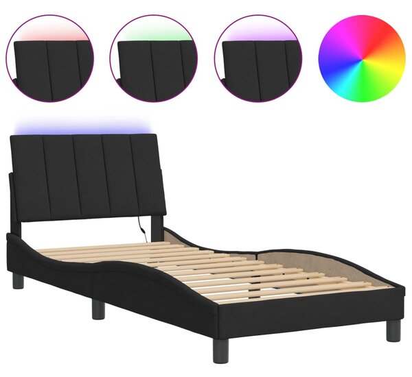 Rám postele s LED osvětlením bez matrace Hanko černý 80 x 200 cm samet 3213747