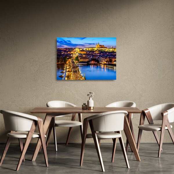 Skleněný obraz - Karlův most, Praha, Česká Republika (70x50 cm)