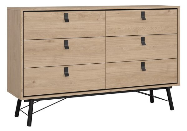 Nízká komoda v dekoru dubu v přírodní barvě 153x95 cm Ry – Tvilum
