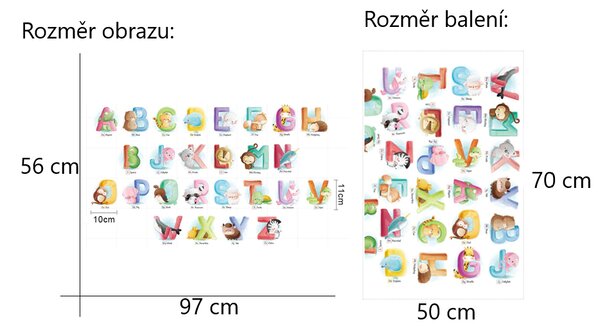 Živá Zeď Samolepka Abeceda