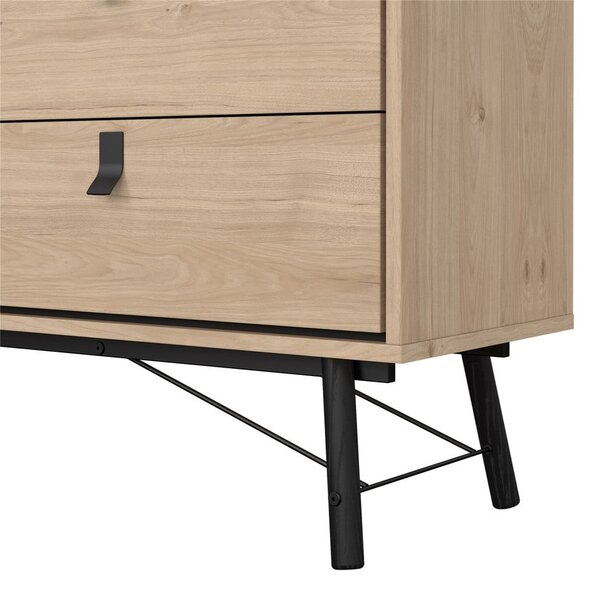 Nízká komoda v dekoru dubu v přírodní barvě 153x95 cm Ry – Tvilum