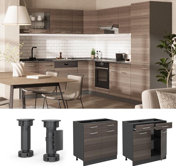Spodní skříňka kuchyňské linky Vicco R-Line Ušlechtilá šedá 80 cm , PD Antracit, Model 53959