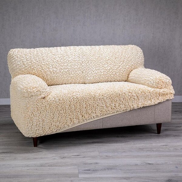 Bielastické potahy FUCO biobavlna smetanové křeslo (š. 60 - 110 cm)