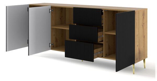 Komoda Rawy 3D3S (černá). Akce -17%