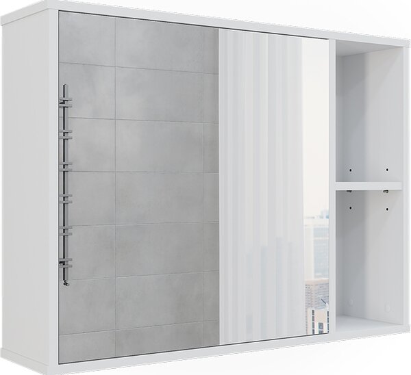 Koupelnová skříňka se zrcadlem Vicco Leano Bílá 80 x 60 cm, Model 52128