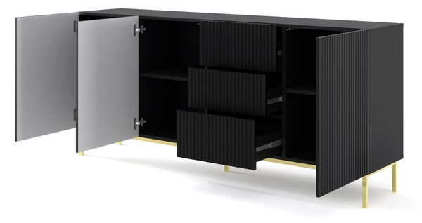Komoda Rawy 3D3S (černá)