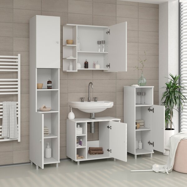 Koupelnová zrcadlová skříňka Vicco Fynn Bílá 79.6 x 64 cm, Model 24266