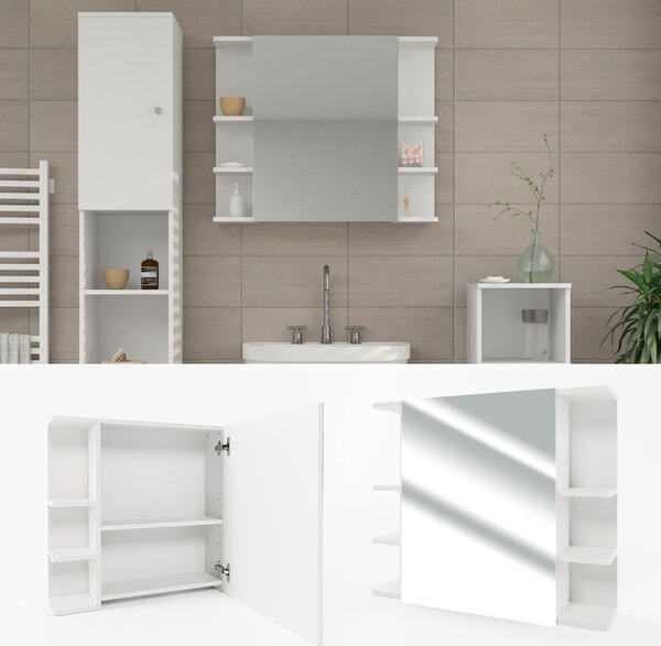 Koupelnová zrcadlová skříňka Vicco Fynn Bílá 79.6 x 64 cm, Model 24266