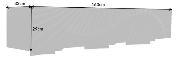 Designový závěsný TV stolek Shayla 160 cm černé mango