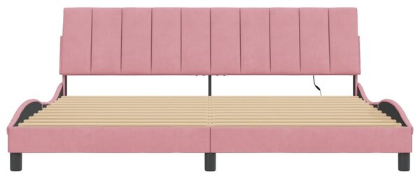 Rám postele s LED osvětlením bez matrace Hanko růžový 200 x 200 cm samet 3213804