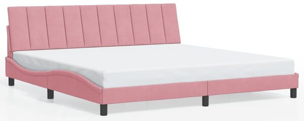 Rám postele s LED osvětlením bez matrace Hanko růžový 200 x 200 cm samet 3213804